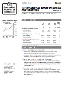 Publication, 5368.0. International Trade in Goods and Services, Australia. Table 12b. Merchandise exports. (Australian Bureau of Statistics). Canberra, 2014, 2014