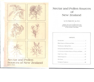 Publication, Nectar and pollen sources of New Zealand. (Walsh, R. S.). Wellington, 1978