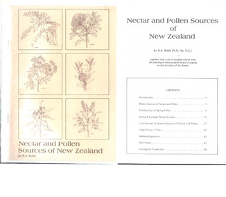 Publication, Nectar and pollen sources of New Zealand. (Walsh, R. S.). Wellington, 1978, 1978