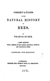 Publication, e-book, Observations on the natural history of bees. (Huber, Francis [Francois]). London, 1841, 1841