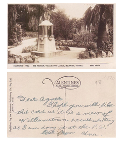 Postcard - Williamstown Botanic Gardens, c1900-1920