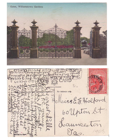 Postcard - Williamstown Botanic Gardens, c1900-1910