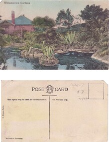 Postcard – Williamstown Botanic Gardens, M Schulz, Prague, c1900-1920