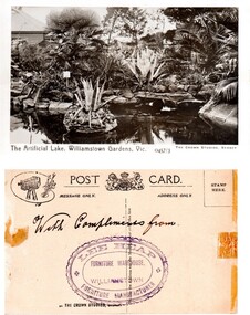 Postcard – Williamstown Botanic Gardens, The Crown Studios, Sydney, c1900-1920