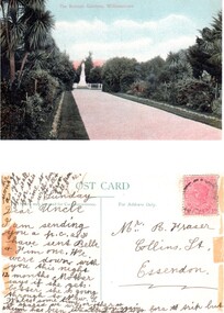 Postcard – Williamstown Botanic Gardens, c1900-1920