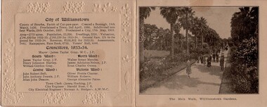 Ephemera - Williamstown Botanic Gardens - 1934 Reception Card, 1934