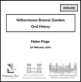 Oral History_Williamstown Botanic Gardens_Helen Page, 24/02/2104