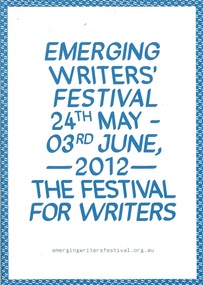 2012 Festival Program, Emerging Writers' Festival Program 2012