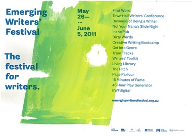 2011 Emerging Writers' Festival Poster