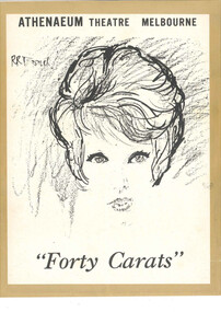 Theatre program, Douglass Advertising Service, Forty Carats (play) by Pierre Barillet and Jean-Pierre Gredy performed at the Athenaeum Theatre in 1970, 1970