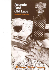 Theatre program, Arsenic and Old Lace (play) by Joseph Kesselring performed by the Melbourne Theatre Company at the Athenaeum Theatre commencing 12 December 1978