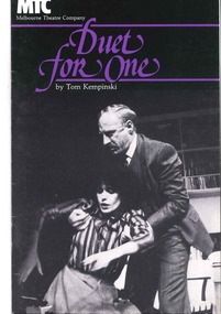 Theatre Program, Duet For One (play) by Tom Kempinski performed at the Athenaeum Theatre commencing 23 March 1983