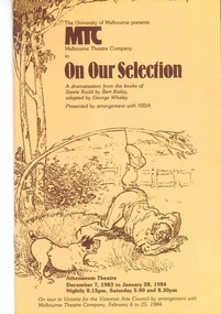 Theatre Program, On Our Selection (play) by Bert Bailey adapted by George Whaley performed at the Athenaeum Theatre commencing 7 December 1983