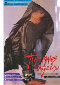 Theatre Program, The Maid's Tragedy (play) by Beaumont and Fletcher performed by the Melbourne Theatre Company at the Athenaeum Theatre commencing 26 October 1983
