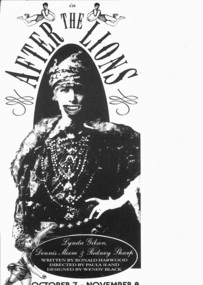 Theatre Program, After the Lions (play) by Ronald Harwood performed at the Athenaeum 2 commencing 8 October 1987