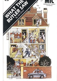 Theatre Program, What the Butler Saw (play)By Joe Orton  performed at the Athenaeum Theatre commencing 7 July 1987