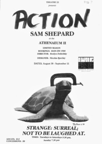 Theatre Program, Action (play) by Sam Sheppard performed at the Athenaeum Theatre Two in 1988