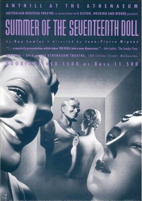 Theatre Program, Summer of the Seventeenth Doll (play) by Ray Lawler performed at the Athenaeum Theatre commencing 4 May 1988