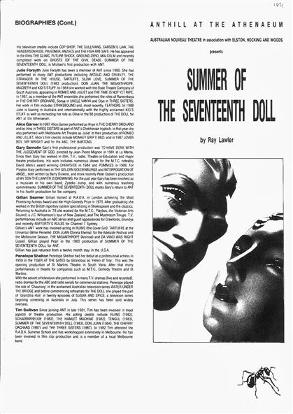summer of the seventeenth doll themes