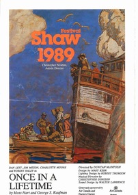 Theatre Program, Once in a Lifetime (play) by Moss Hart and George S. Kaufman, no date, no  venue  Festival Shaw 1989