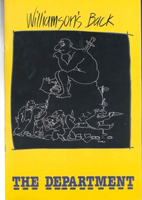 Theatre Program, The Department (play) By David Williamson performed at the Athenaeum Theatre commencing 7 January 1988
