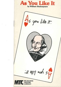 Theatre Program, As You Like It (play) by William Shakespeare performed by the Melbourne Theatre Company at the Melbourne Athenaeum Theatre commencing 31 March 1982