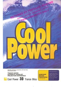 medium poster, Cool Power 3D Trance Bliss (play) by Cold Power performed at the Athenaeum II on July 12-15 1994