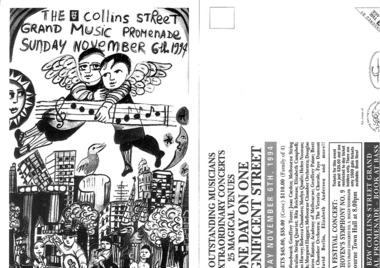 postcard Flyer, The BZW Collins Street Grand Music Promenade (Musical Variety Concert) commencing Sunday November 6th 1994