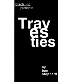 Theatre Flyer, Travesties (play) by Tom Stoppard performed by Black Inc. commencing 4 January 1996 at Athenaeum Theatre Two