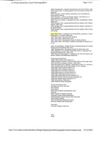 web page, Grey Area (dance) 1997 Athenaeum Theatre Two, Dance Works Rotterdam (Nederlands)
