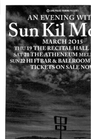 Theatre Poster, Sun Kil Moon Australian Tour (musical) performed at Athenaeum Melbourne commencing 21 March 2015