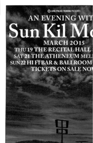 Theatre Poster, Sun Kil Moon Australian Tour (musical) performed at Athenaeum Melbourne commencing 21 March 2015