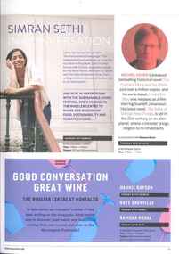 Theatre Program, Simran Sethi in Conversation held at the Athenaeum Theatre on 1 March 2015 as part of Wheeler Centre