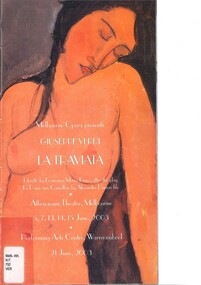 Theatre Program, La Traviata (opera) performed by Melbourne Opera at Athenaeum Theatre commencing 5 June 2003