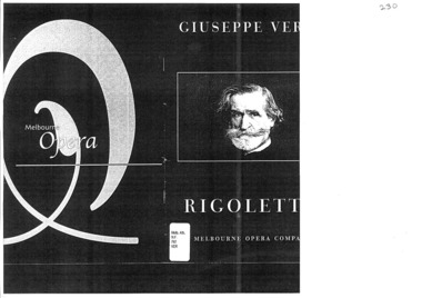 Theatre Program, Rigoletto (opera) performed by Melbourne Opera commencing 5 June 2004