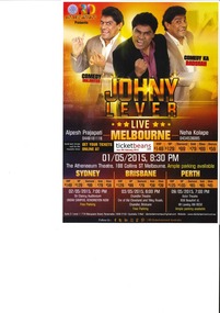 Theatre Flyer, Johny Lever Live Show (comedy) performed at Melbourne Athenaeum Theatre – May 2015