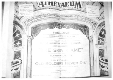 Reproduction of theatre program, The Skin Game (film 1931) / Old Soldiers Never Die adapted by Alfred Hitchcock and directed by Monte Banks commencing at the Athenaeum Melbourne July 10th 1940, 1931