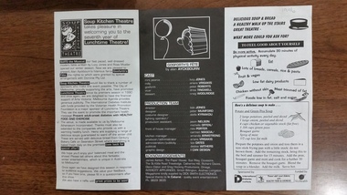 Theatre Program, Gosforth's Fete by Alan Ayckbourn performed by Soup Kitchen Theatre presented by City of Melbourne in 1996