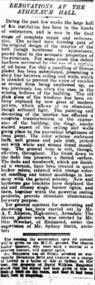 Newspaper Article, Renovations at the Athenaeum Hall - The Age 4 March 1907