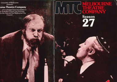 Season Brochure, MTC Melbourne Theatre Company Season 27 1980 performances at Athenaeum Theatre and Athenaeum 2