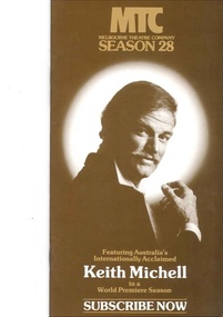 Season Brochure, MTC Melbourne Theatre Company Season 28 1981 Athenaeum Theatre and Athenaeum 2