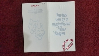 Season Brochure, MTC Melbourne Theatre Company Season 29 1982 Athenaeum 2 and Athenaeum Theatre