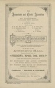 Theatre Program, Robert Barr Printer, Accountants and Clerks' Association Grand Concert held in the Melbourne Athenaeum Hall on 30 April 1889