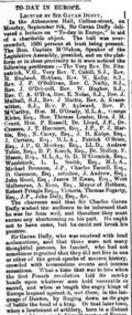 Newspaper Article, TO-DAY IN EUROPE Lecture by Sir Gavan Duffy at Melbourne Athenaeum Hall on September 8th 1873 - Freeman's Journal Saturday 20 September 1873