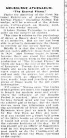 Internet Article, The Eternal Flame (film) starring Norma Talmadge screening Melbourne Athenaeum Theatre November 1922