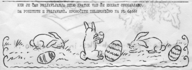 Invitation for Easter celebrations, Easter celebration invitation in 1958, 1958