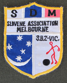 Embroidered emblem, Slovenian Bocce Association Emblem, not known