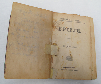 Old book, Book in Slovenian: Essays - Spisje, 1886