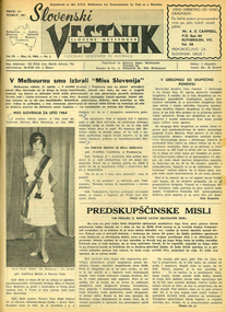 Page from Vestnik, Vestnik, First Miss Slovenia in May 1964
