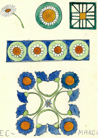 drawing, Marcela Bole - daisy ornament 1924, 1924